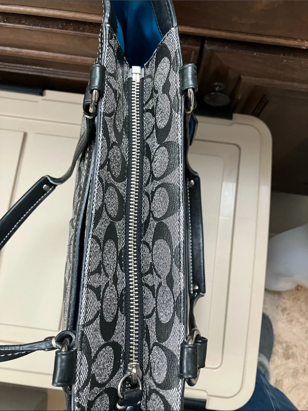 Coach Chelsea Heritage Logo Bag gray black